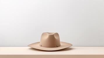 ai généré photo de beige cow-boy chapeau isolé sur blanc Contexte. ai généré