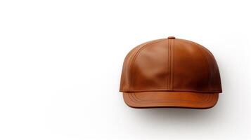 ai généré photo de marron plat casquette isolé sur blanc Contexte. ai généré