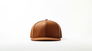 ai généré photo de marron snapback isolé sur blanc Contexte. ai généré