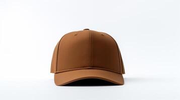 ai généré photo de marron ajusté casquette isolé sur blanc Contexte. ai généré