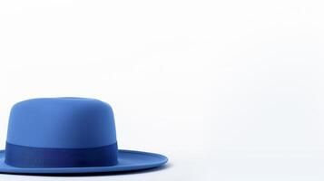 ai généré photo de bleu canotier chapeau isolé sur blanc Contexte. ai généré