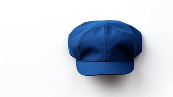 ai généré photo de bleu vendeur de journaux casquette isolé sur blanc Contexte. ai généré