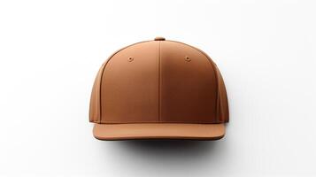 ai généré photo de marron snapback isolé sur blanc Contexte. ai généré