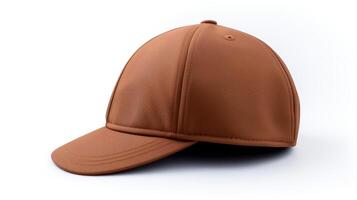 ai généré photo de marron cyclisme casquette isolé sur blanc Contexte. ai généré