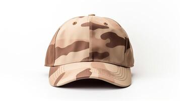 ai généré photo de désert camo militaire casquette isolé sur blanc Contexte. ai généré