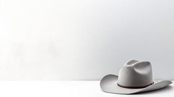 ai généré photo de gris cow-boy chapeau isolé sur blanc Contexte. ai généré