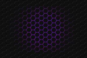 abstrait 3d le rendu de futuriste surface avec hexagones. foncé violet science-fiction Contexte. photo