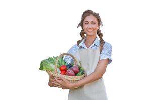 femme habillé tablier blanc Contexte caucasien milieu âge femelle affaires propriétaire dans uniforme photo