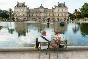 Paris France 02 juin 2018 vue de le Luxembourg palais, à l'intérieur le Publique jardin de le même nom, un de le le plus grand dans Paris. photo