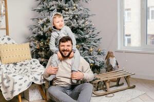 Noël présent cadeau boîte empilés proche en haut Contexte photo