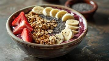 ai généré concentrer sur avantages de acai et autre superaliments photo