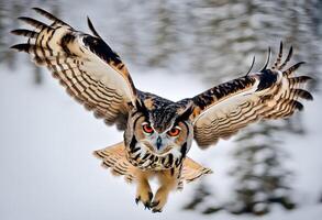 ai généré une vue de un Aigle hibou photo