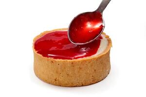 cheesecake avec fraise confiture photo
