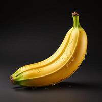 ai généré banane avec clair blanc Contexte photo