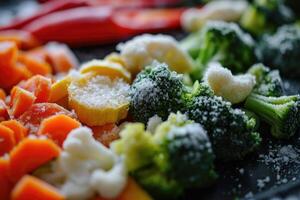 ai généré congelé fait maison des légumes photo