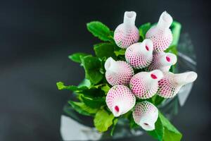 bouquet rose Rose dans mousse net couverture. photo