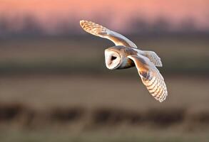 ai généré une Grange hibou dans vol photo