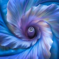 ai généré bleu Matin gloire fleur spirale photo