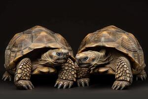 ai généré tortues posant dans le studio photo