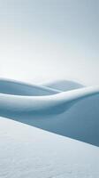 ai généré neigeux dunes dans hiver lumière photo