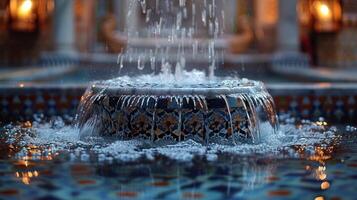 ai généré l'eau crachant Fontaine photo