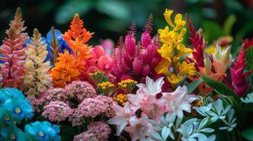 ai généré fleurs épars dans le herbe photo