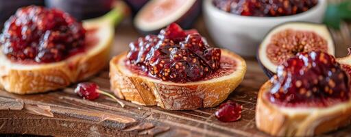 ai généré proche en haut de pain avec fruit photo