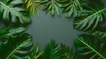 ai généré vert feuilles de tropical les plantes arrangement à l'intérieur pour la nature concept photo