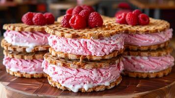 ai généré la glace crème sandwich Contexte photo