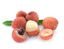 litchi isolé sur fond blanc photo