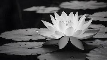 ai généré numérique élégant lotus fleur isolé, mettant en valeur ses beauté dans monochrome photo