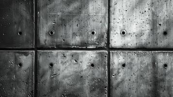 ai généré une noir et blanc photo de une béton mur