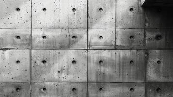 ai généré une noir et blanc photo de une béton mur