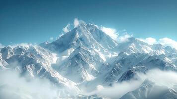 ai généré majestueux Montagne intervalle avec des nuages photo