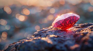 ai généré rouge diamant Contexte photo