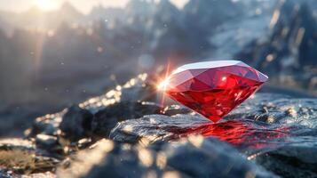 ai généré rouge diamant Contexte photo