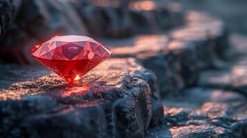 ai généré rouge diamant Contexte photo