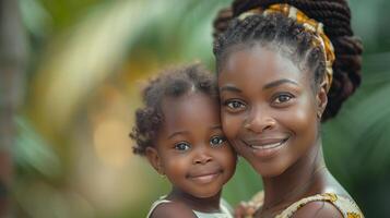 ai généré femme en portant petit enfant photo