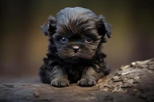 ai généré espiègle petit chiot. produire ai photo