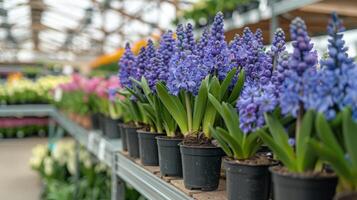 ai généré groupe de fleurs dans des pots photo