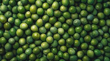 ai généré Frais vert Olives avec feuilles photo