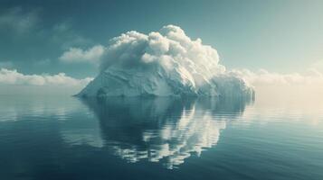 ai généré massif iceberg flottant dans océan photo