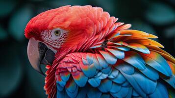 ai généré coloré oiseau perché sur arbre branche photo