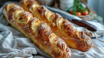 ai généré pain de pain sur table photo