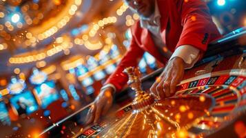 ai généré homme en jouant casino Jeu photo