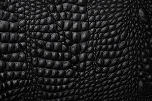 ai généré crocodile noir cuir texture arrière-plan, crocodile noir cuir arrière-plan, cuir texture, crocodile cuir 3d texture, crocodile peau texture, ai génératif photo