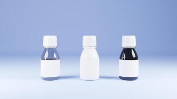 maquette de Trois bouteilles avec Vide Étiquettes 3d le rendu photo