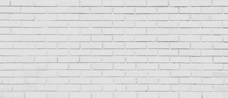 blanc brique mur panorama, Contexte et texture dans harmonie. photo