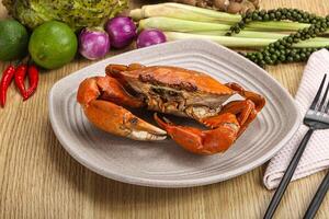 délicieux luxe à la vapeur rouge Crabe photo