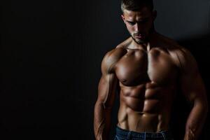 ai généré en forme musclé homme. produire ai photo